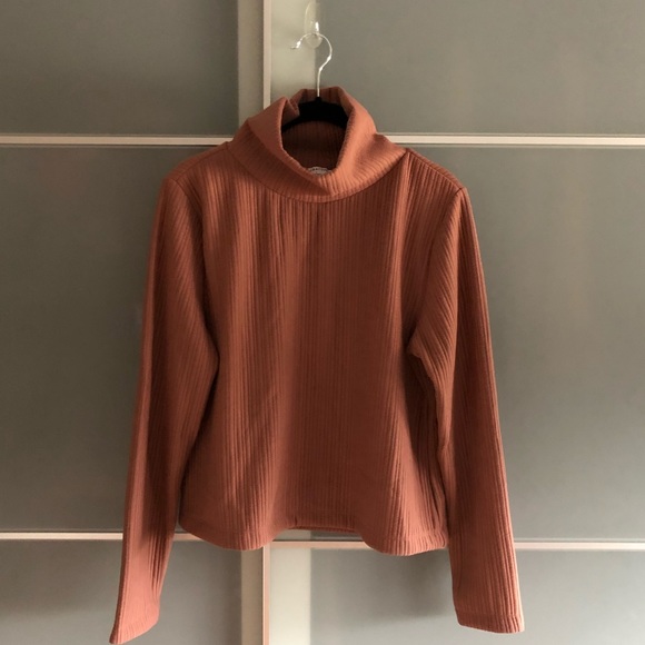Aritzia Babaton Cropped Long Sleeve Ribbed Turtleneck. - Picture 2 of 6